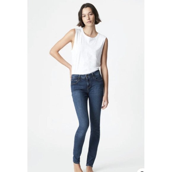 Mavi Gold Women's Alexa Mid Rise Skinny Jeans In Midnight Gold Reform Size 33 - Picture 1 of 6